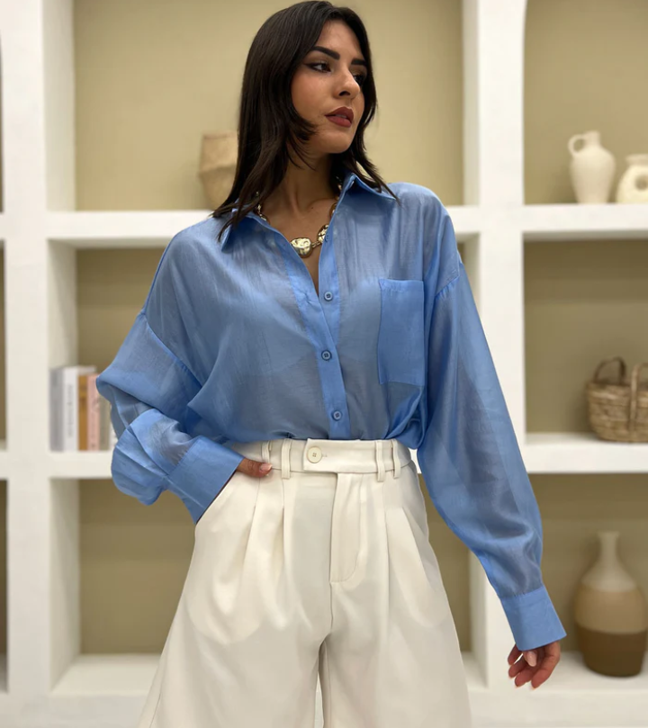 Camicia Shabby color azzurro