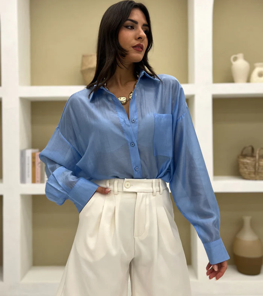 Camicia Shabby color azzurro