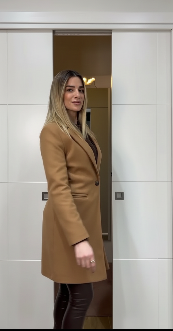 Cappotto Basic cammello