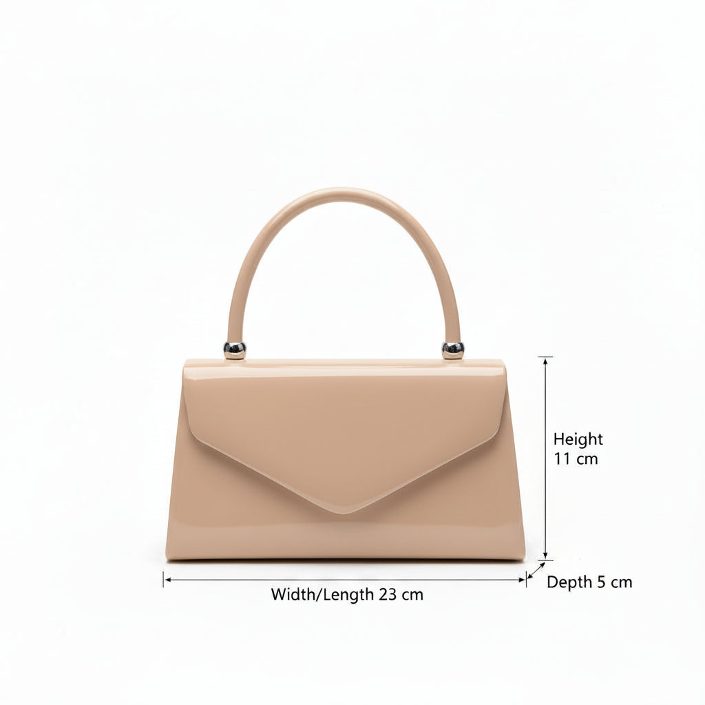 Pochette Larissa in vernice Beige medio