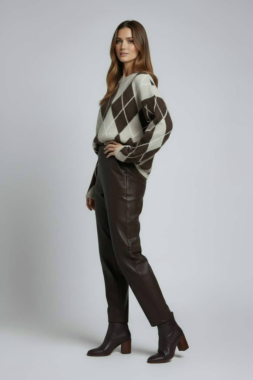 Pullover Vintage beige/cioccolato