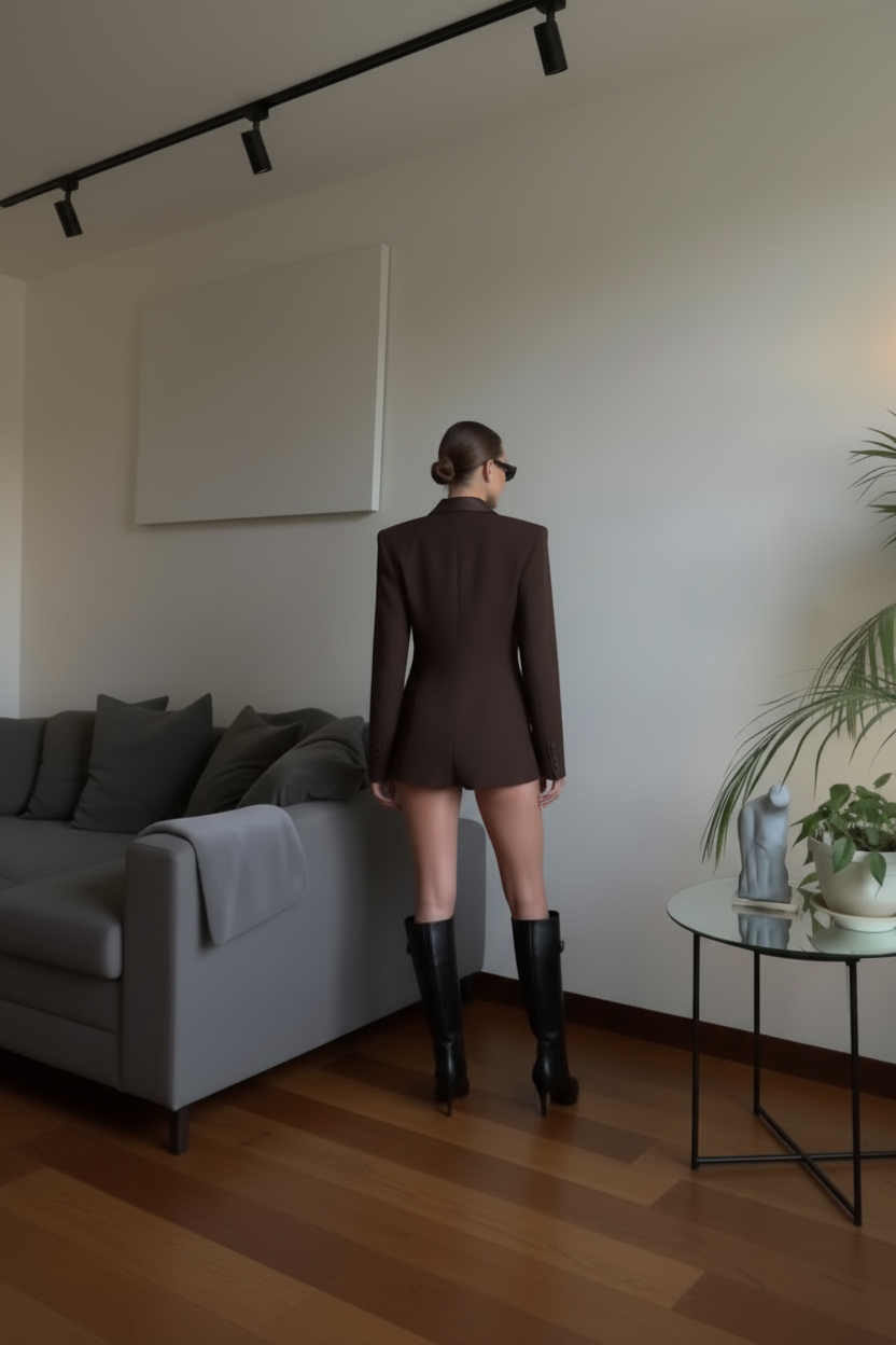 Blazer Playsuit cioccolato extra fondente