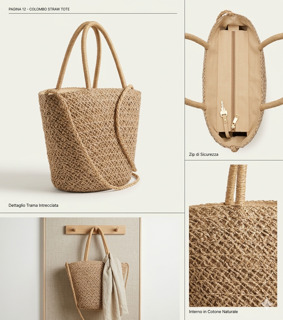 Borsa Colombo Straw Tote – Stile Naturale