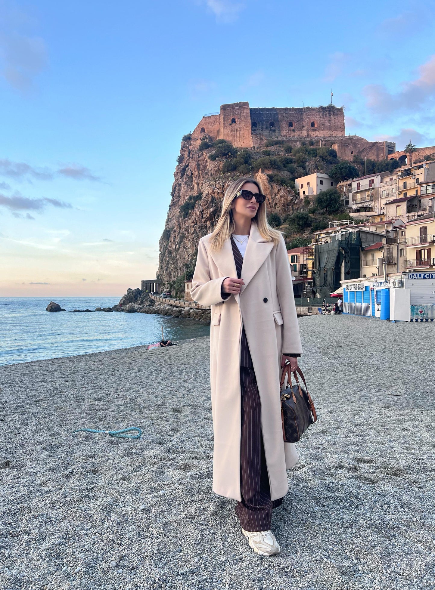 Cappotto Lungo Oversize Alba bianco/burro