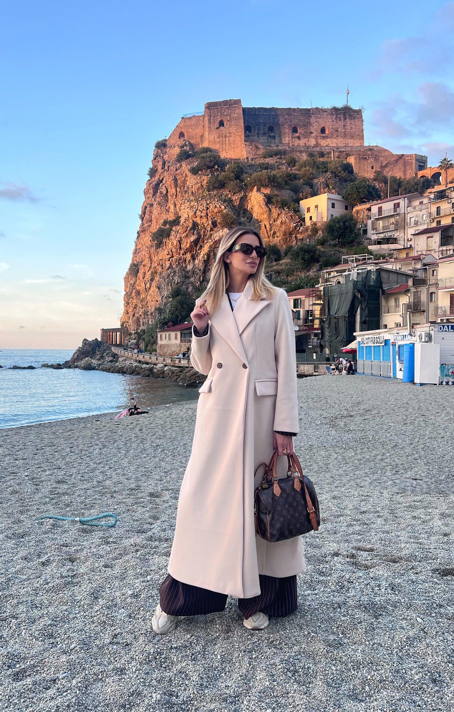 Cappotto Lungo Oversize Alba bianco/burro