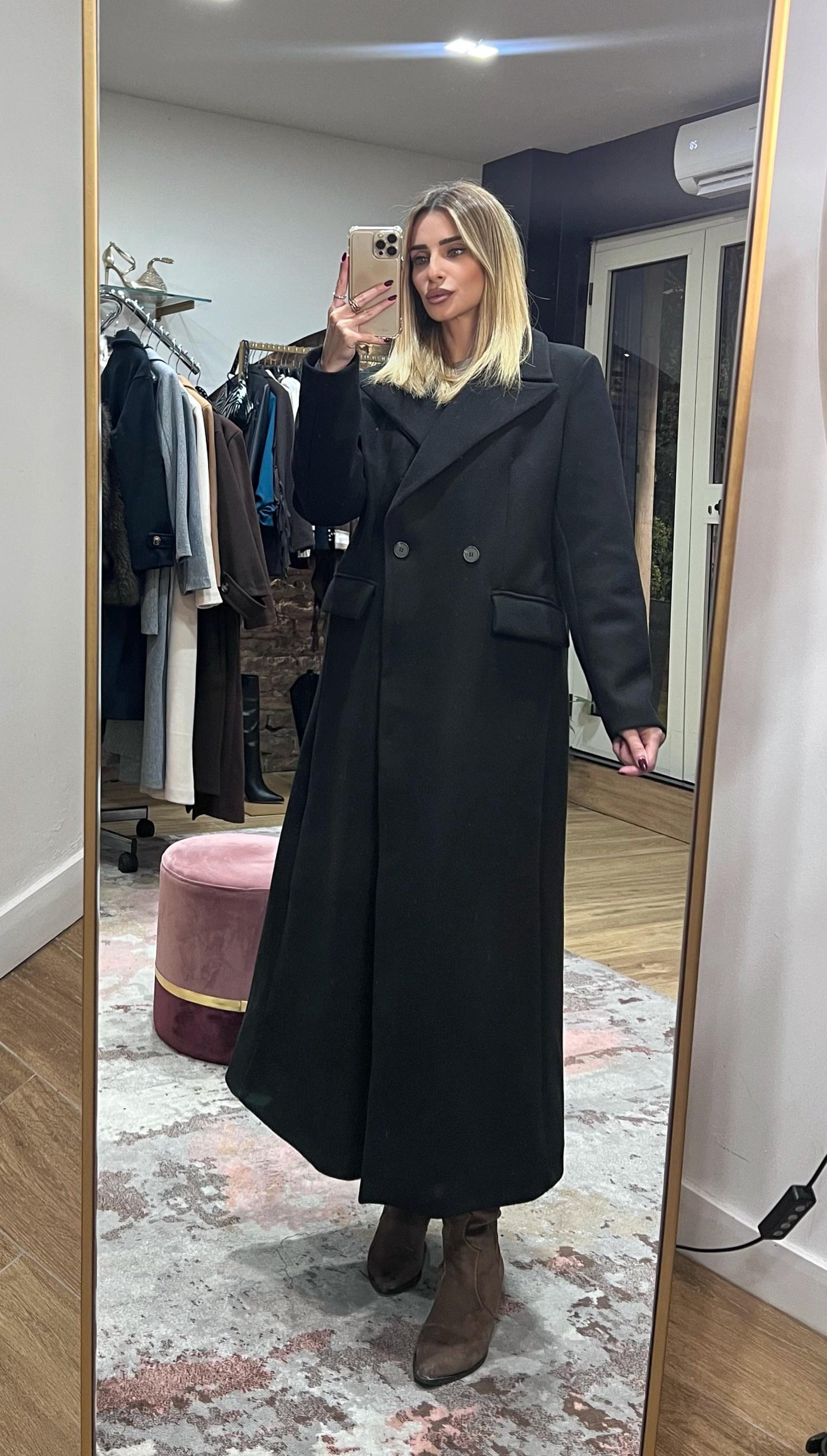 Cappotto Lungo Oversize Alba Nero