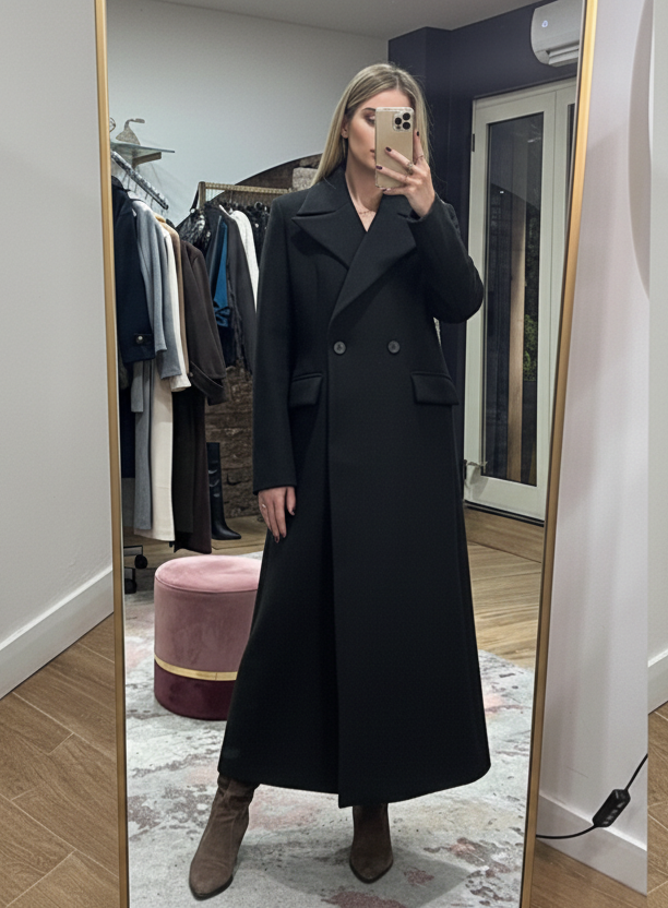 Cappotto Lungo Oversize Alba Nero