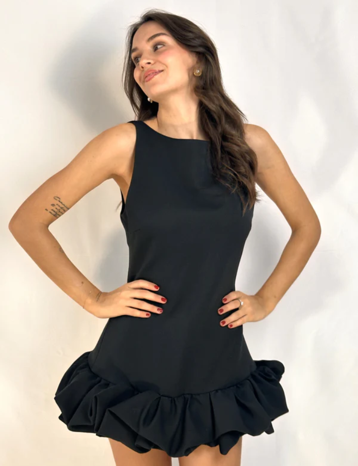 Mini abito Gatsby nero