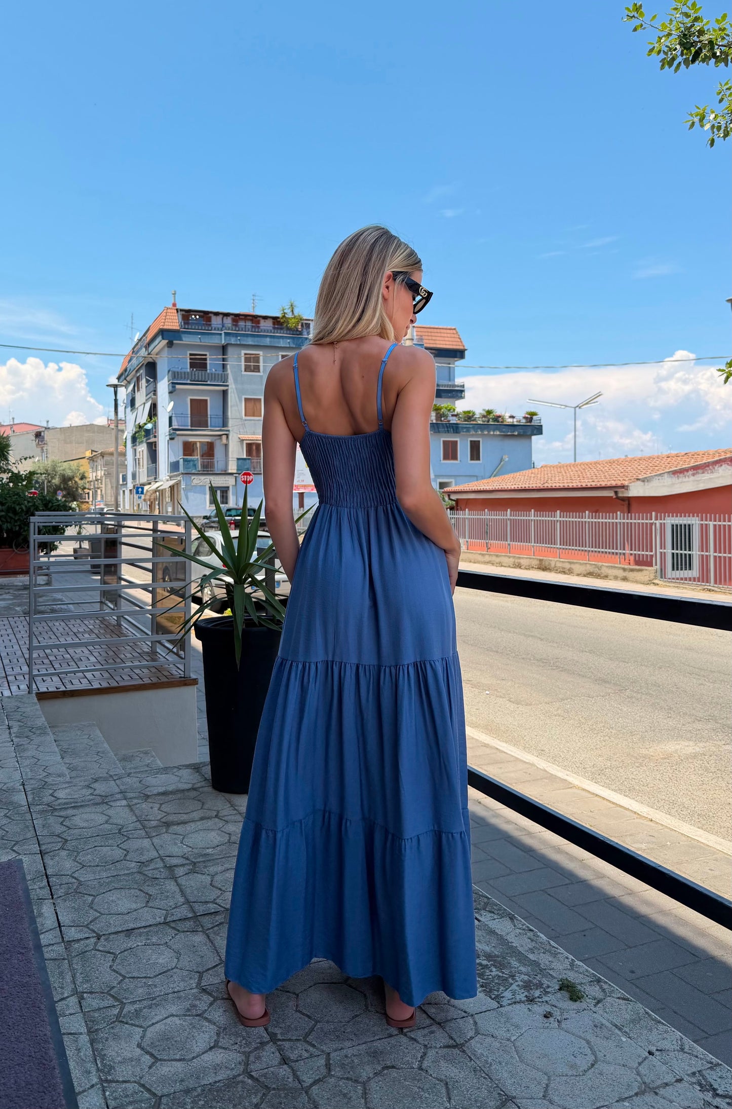Abito Lungo Nika Azzurro