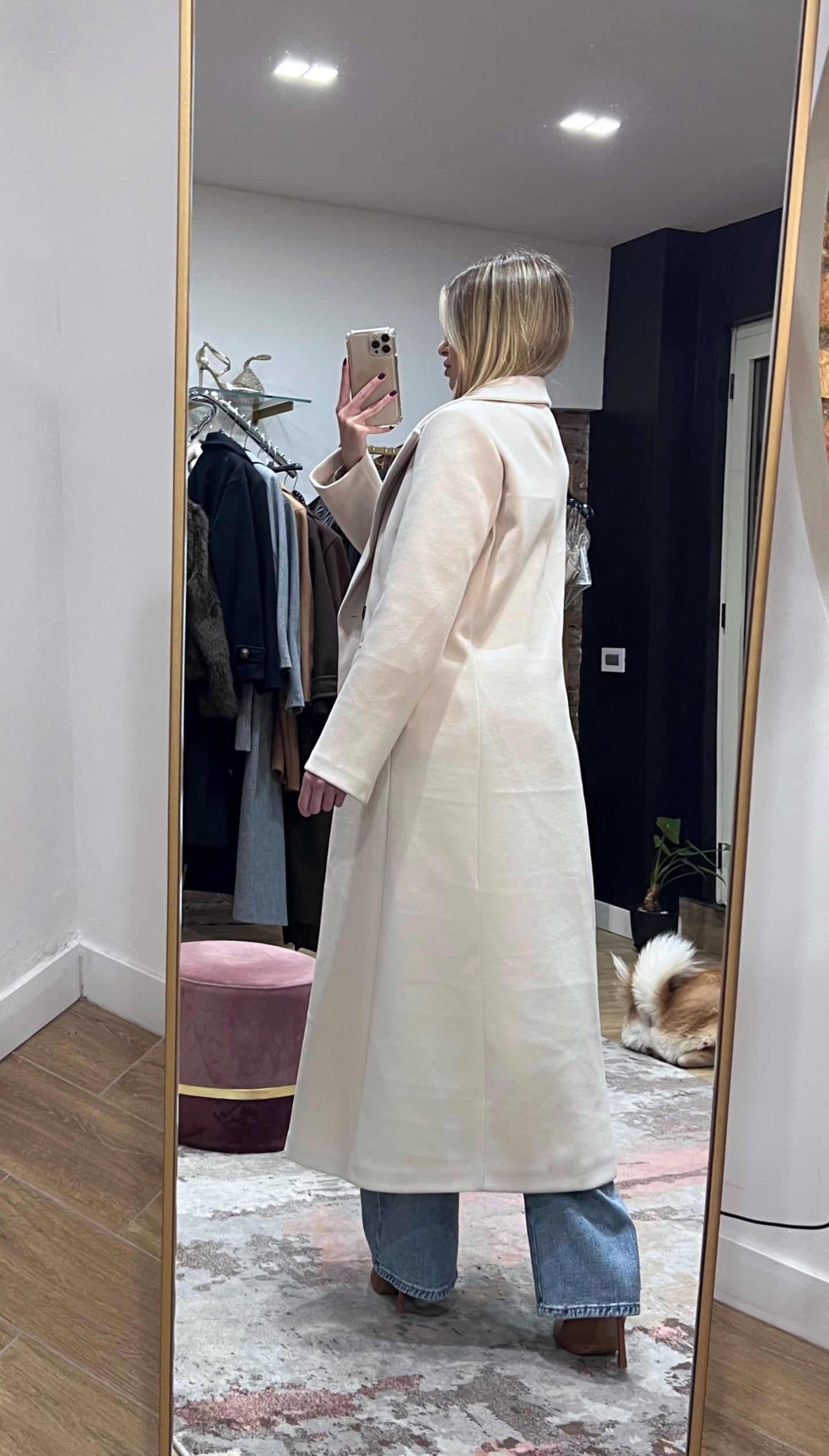 Cappotto Lungo Oversize Alba bianco/burro