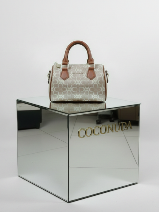 Borsa Bauletto Coconuda - Monogram Beige e Cuoio