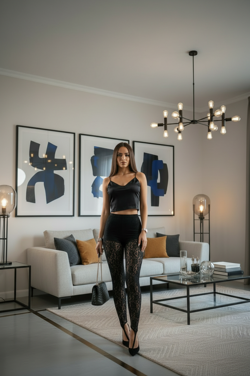 Leggins "Night Glam" in pizzo