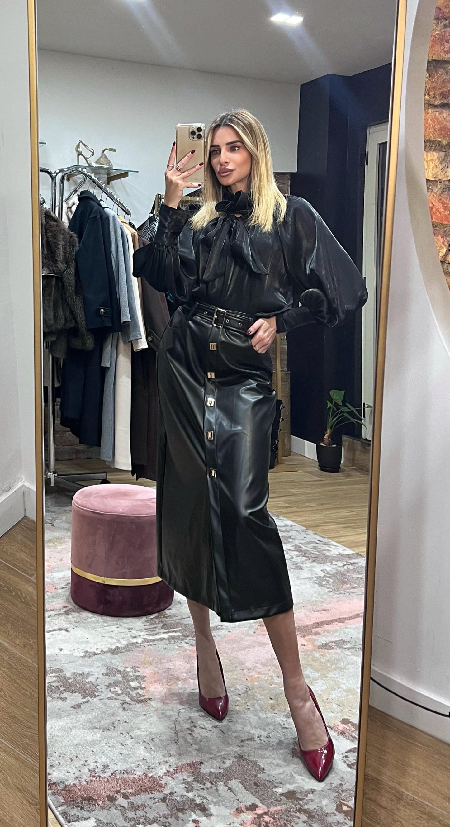 Gonna Longuette "Elegance" Nera