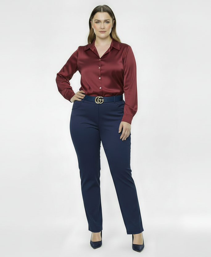 Pantalone Lizalú blu curvy