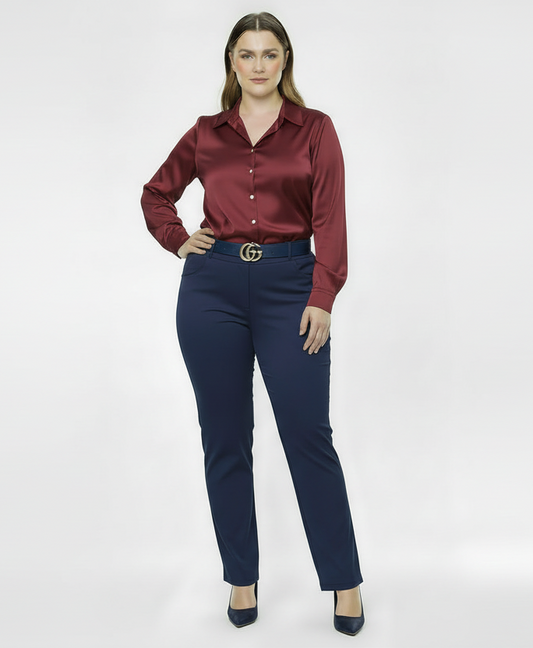 Pantalone Lizalú blu curvy