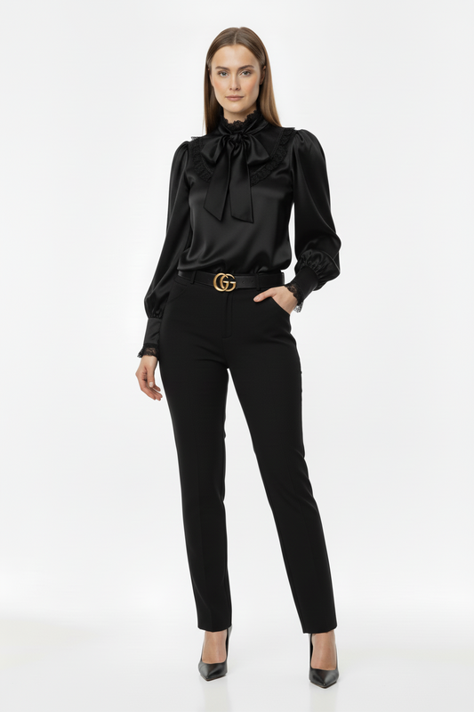 Pantalone City a gamba dritta - nero
