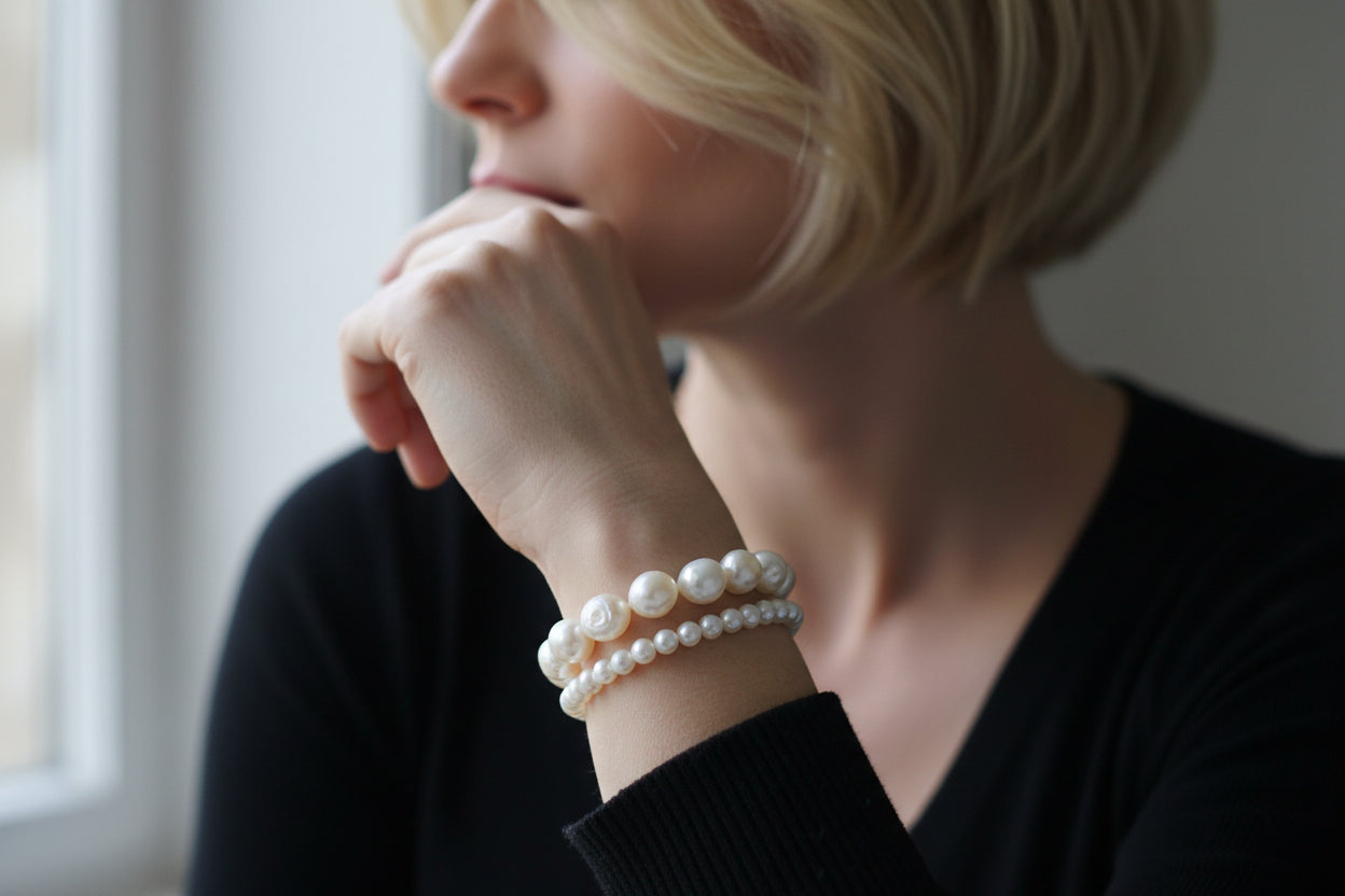Set Bracciali Perle Elasticizzati