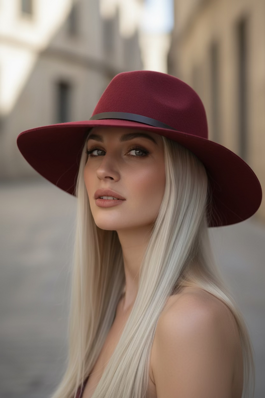 Cappello di panno bordeaux